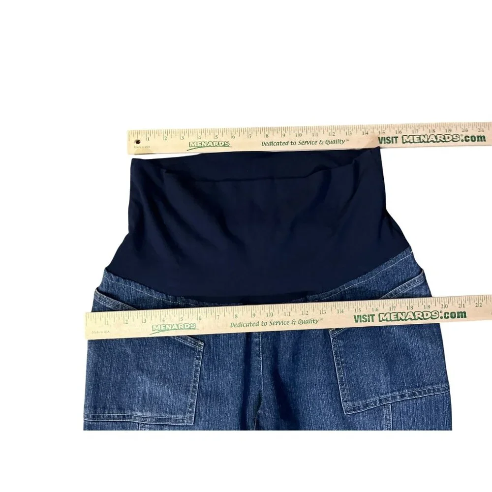 Vintage Ramilee Maternity Cargo Jeans Size 3 M/L 10/12? Stretch Denim Blue Used - Picture 7 of 16